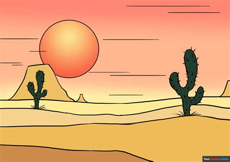 how to draw a desert|More.